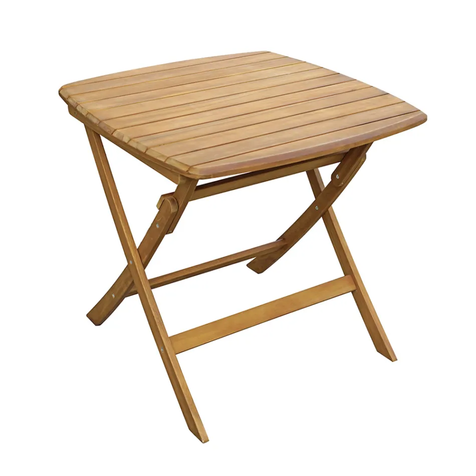 Čtvercový venkovní stůl vyrobený z akáciového dřeva - Západ slunce Viadurini