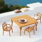 Čtvercový zahradní stůl z teakového dřeva Made in Italy - Oracle Viadurini