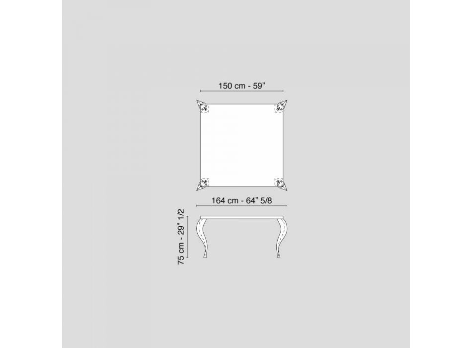 Pevná tabulka Design square MDF a Luigi chromované oceli Viadurini