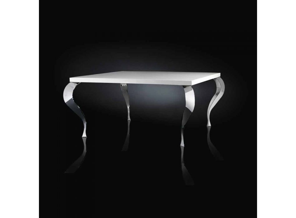 Pevná tabulka Design square MDF a Luigi chromované oceli Viadurini