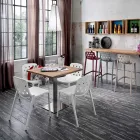 Čtvercový stůl z HPL saténové nerezové oceli Vyrobeno v Itálii - Objektiv Viadurini