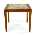 Čtvercový stůl z akáciového dřeva a keramické desky - technický popis Viadurini