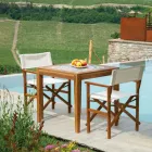 Čtvercový stůl z akáciového dřeva a keramické desky - technický popis Viadurini