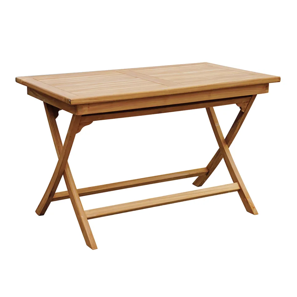 Obdélníkový zahradní stůl 120x70 cm Vyrobený z Teaku - Alba Viadurini