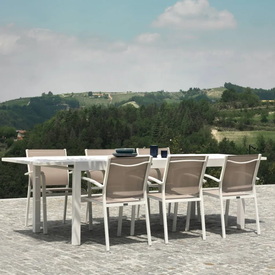 Obdélníkový stůl rozkládací až na 210 cm z hliníku - Pennarello Viadurini