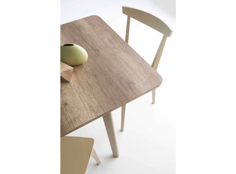 Rozkládací obdélníkový stůl do 170 cm ve dřevě Vyrobeno v Itálii - večeřet Viadurini