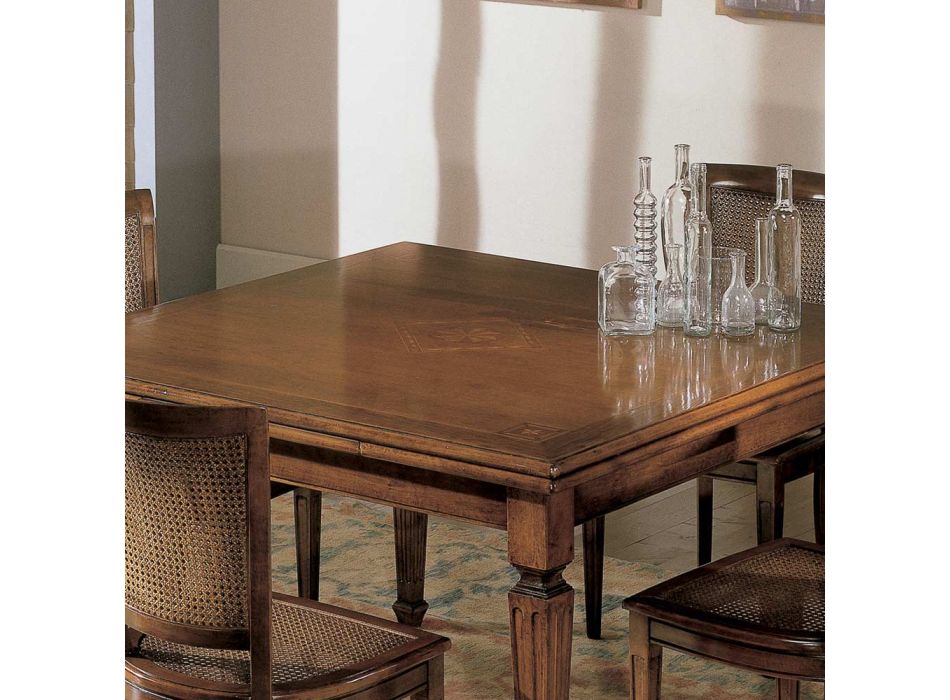 Obdélníkový stůl se 6 dřevěnými židlemi Made in Italy - Angelite Viadurini