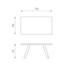 Obdélníkový stůl s deskou z dubové dýhy a hliníkovou základnou - Logan Viadurini