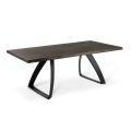 Obdélníkový stůl s deskou z dubové dýhy a hliníkovou základnou - Logan