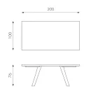 Obdélníkový stůl s deskou z dubové dýhy a hliníkovou základnou - Logan Viadurini