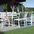 Obdélníkový zahradní stůl z hliníku a kameniny - Lunara Viadurini