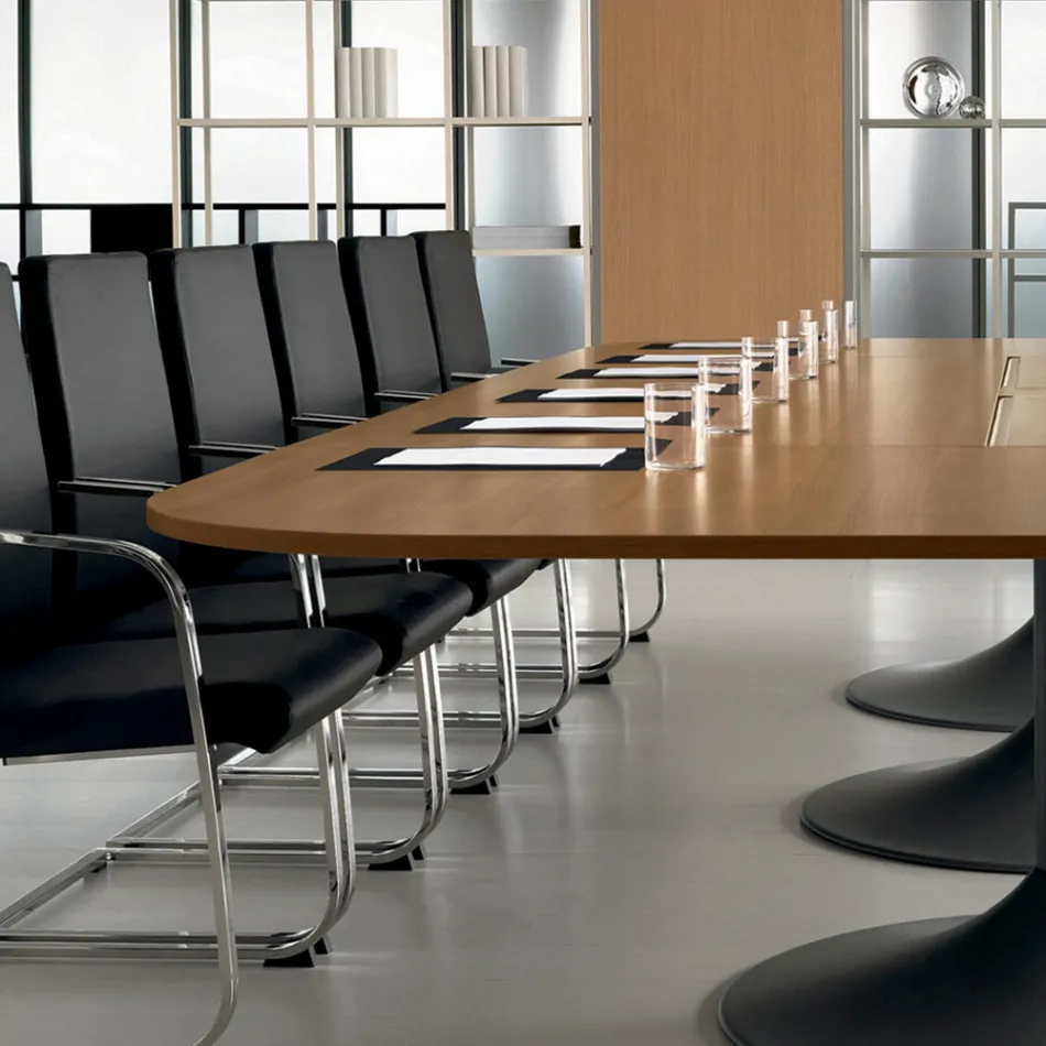 Jednací stůl ve tvaru přírodního ořechového melaminu - Gaelle Viadurini