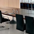 Jednací stůl ve tvaru melaminu tmavého dubu - Gaelle Viadurini