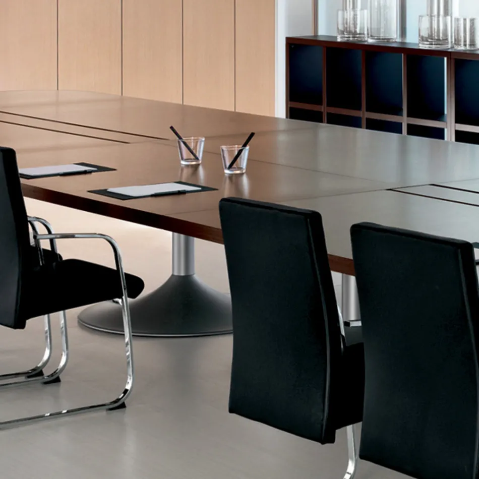 Jednací stůl ve tvaru melaminu tmavého dubu - Gaelle Viadurini