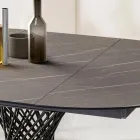 Kulatý stůl rozkládací na 170 cm z kovu a HPL - Sorriso Viadurini