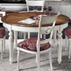 Rozkládací kulatý stůl s vložkou a 4 židlemi Made in Italy - Alite Viadurini