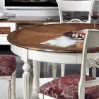 Rozkládací kulatý stůl s vložkou a 4 židlemi Made in Italy - Alite Viadurini