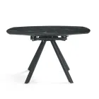 Rozkládací kulatý stůl ze slinutého kamene s mramorovým efektem - Portico Viadurini