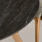 Kulatý venkovní stůl z černé keramiky Marquinia Made in Italy - Pegaso Viadurini