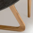 Kulatý venkovní stůl z černé keramiky Marquinia Made in Italy - Pegaso Viadurini