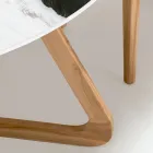 Kulatý venkovní stůl z keramiky Panda White Made in Italy - Pegaso Viadurini