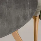 Kulatý venkovní stůl z šedé kamenné keramiky Made in Italy - Pegaso Viadurini