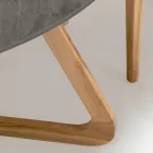 Kulatý venkovní stůl z šedé kamenné keramiky Made in Italy - Pegaso Viadurini