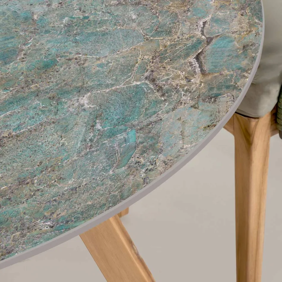 Kulatý venkovní keramický stůl Santos Made in Italy - Pegaso Viadurini