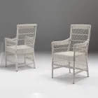 Kulatý zahradní stůl se 4 křesly s područkami - Gigi Viadurini