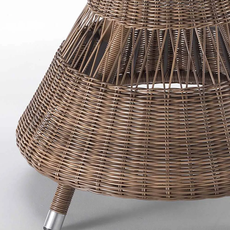 Kulatý zahradní stůl se 4 křesly s područkami - Gigi Viadurini