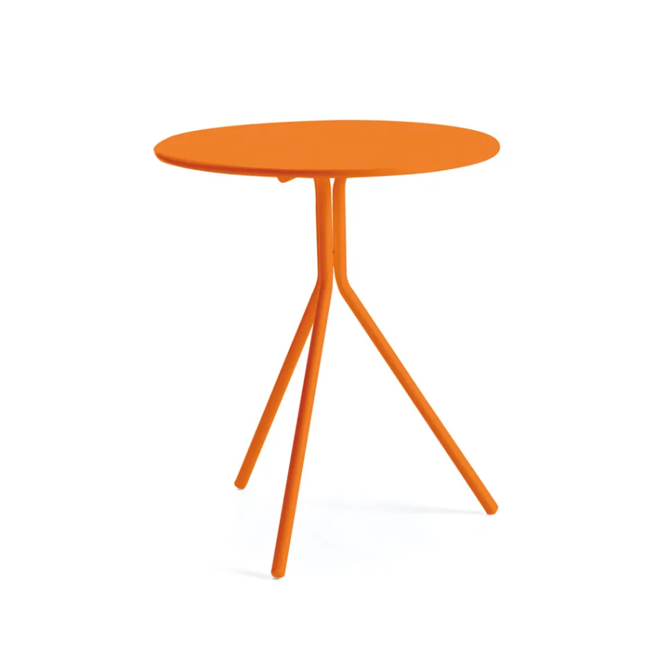 Kulatý zahradní stůl z pozinkované oceli Made in Italy - Ralph Viadurini