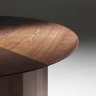 Kulatý jídelní stůl z překližky s dýhou z jasanu - Libra Viadurini