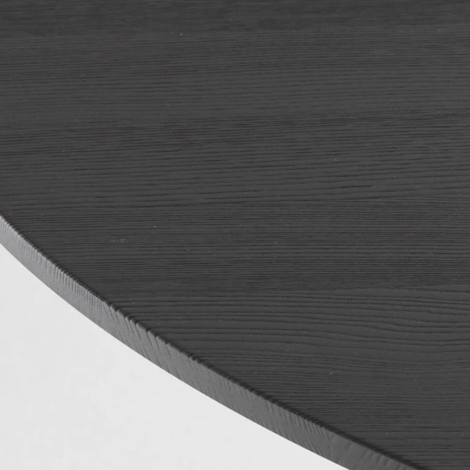 Kulatý jídelní stůl z překližky s dýhou z jasanu - Libra Viadurini