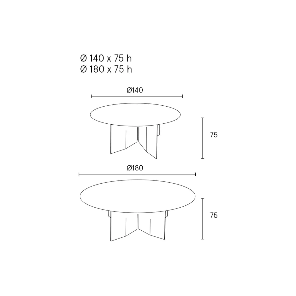 Kulatý jídelní stůl z překližky s dýhou z jasanu - Libra Viadurini