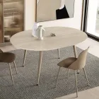 Kulatý šestimístný stůl s MDF deskou a kovovou podnoží - Croma Viadurini