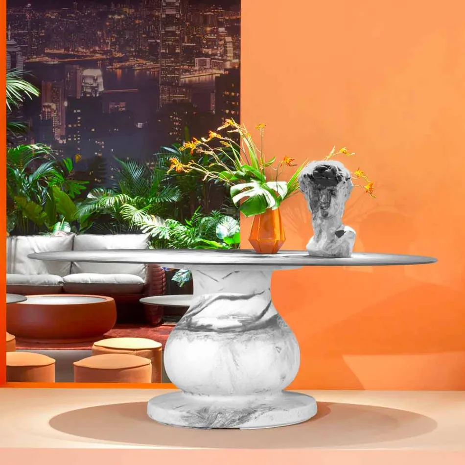 Klasický design kulatý stůl, Ø140 a HPL top - devatenácté století Slide Viadurini