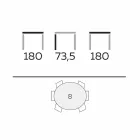 Kulatý designový stůl ze skla a jasanového oleje vyrobený v Itálii - Madame Viadurini