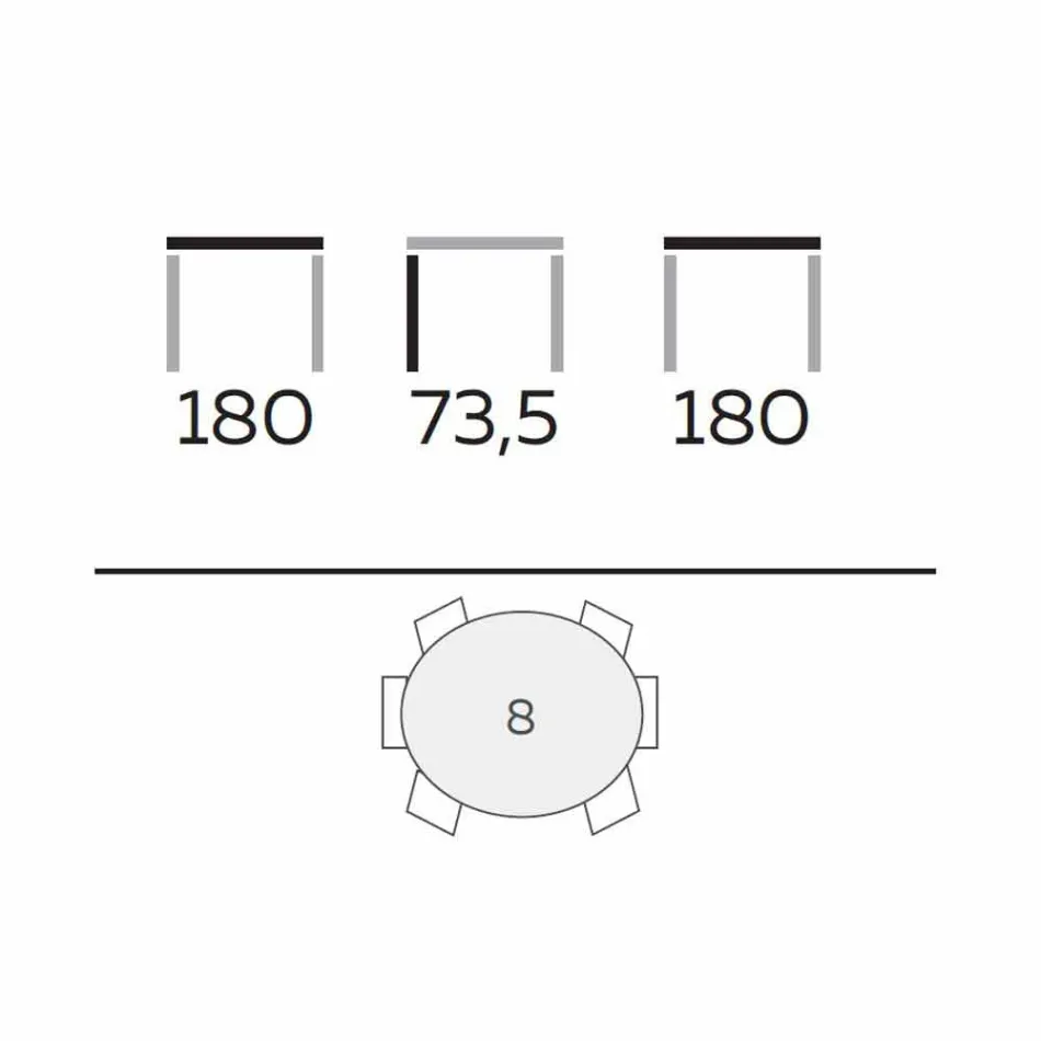 Kulatý designový stůl ze skla a jasanového oleje vyrobený v Itálii - Madame Viadurini