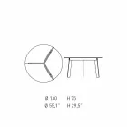 Kulatý stůl v moderním designu z oceli a barevně lakovaného MDF - Aronte Viadurini