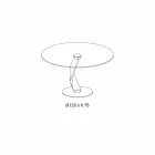 Kulatý stůl moderního designu v extra čirém skle vyrobeném v Itálii - Akka Viadurini