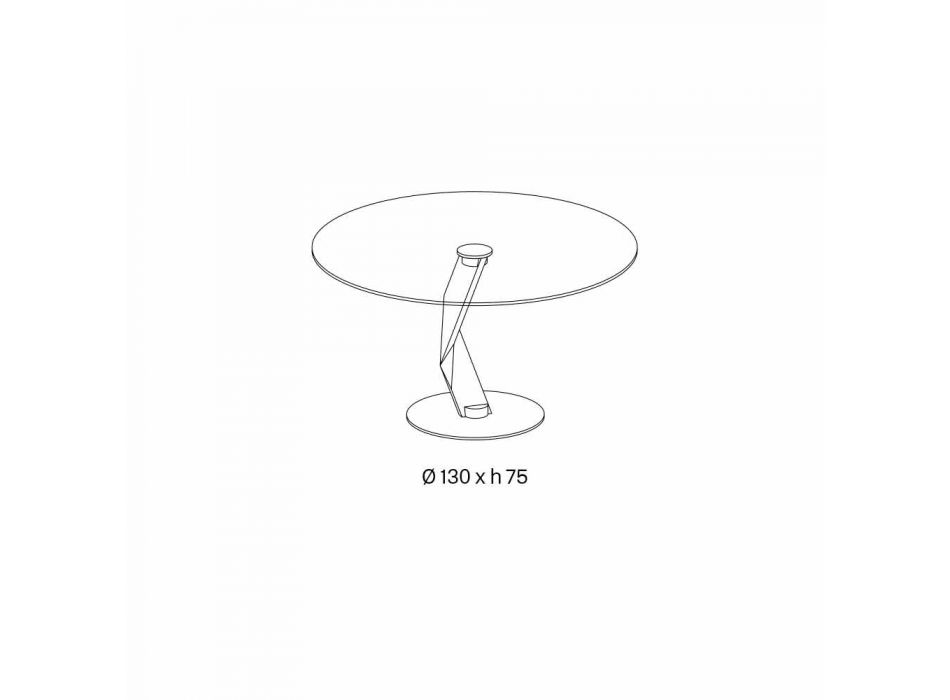 Kulatý stůl moderního designu v extra čirém skle vyrobeném v Itálii - Akka Viadurini