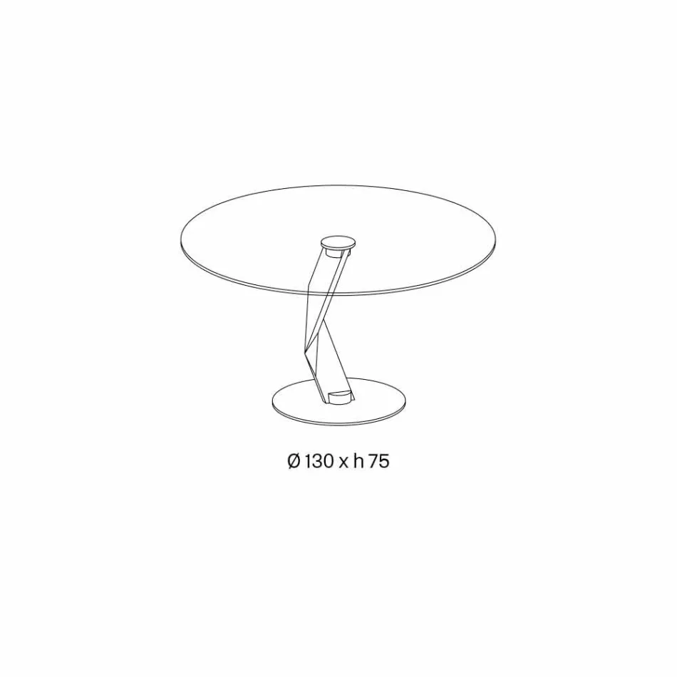 Kulatý stůl moderního designu v extra čirém skle vyrobeném v Itálii - Akka Viadurini