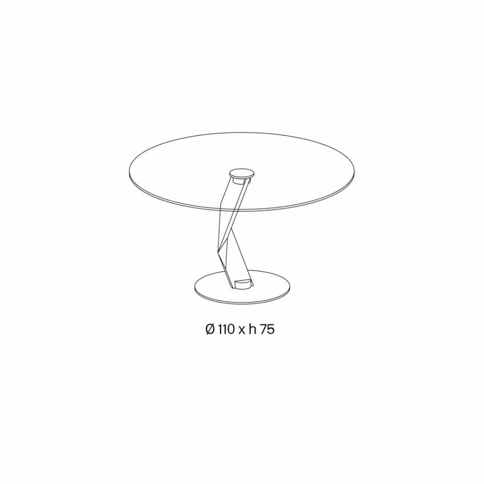 Kulatý stůl moderního designu v extra čirém skle vyrobeném v Itálii - Akka Viadurini