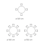 Pevný kulatý stůl s keramickou deskou Made in Italy - Nůžky Viadurini