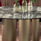 Pevný kulatý stůl s keramickou deskou Made in Italy - Nůžky Viadurini