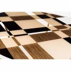 modeno Kulatý stůl se skleněnou deskou a Ozzy dřevěných intarzií Viadurini