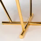 modeno Kulatý stůl se skleněnou deskou a Ozzy dřevěných intarzií Viadurini