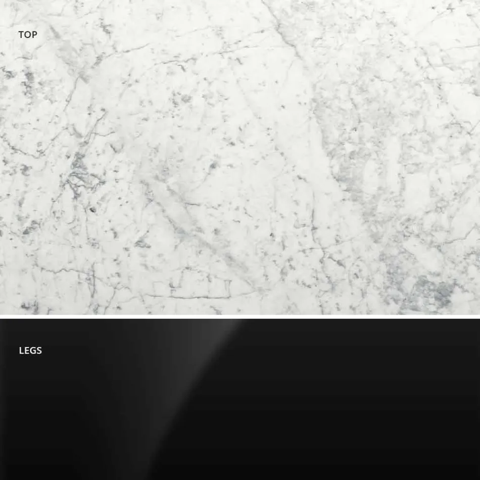 Moderní kulatý stůl z Carrarského mramoru a Marquinie Made in Italy – dolary Viadurini