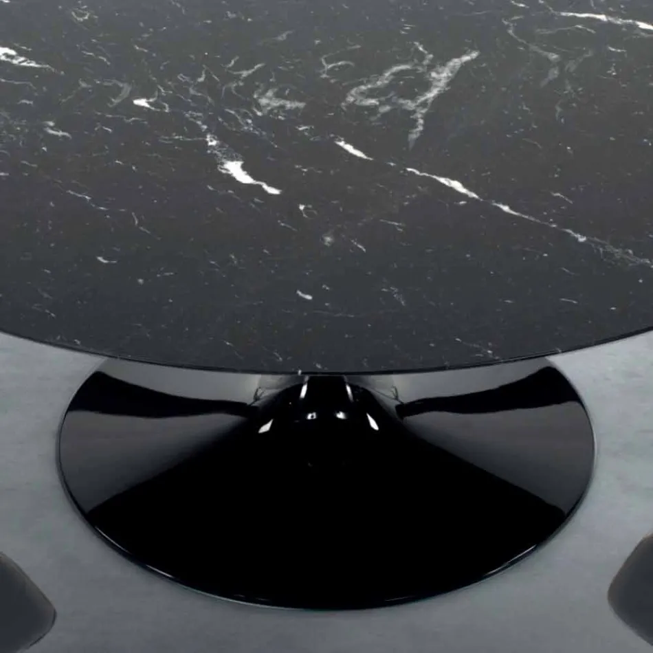 Moderní kulatý stůl z Carrarského mramoru a Marquinie Made in Italy – dolary Viadurini