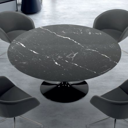 Moderní kulatý stůl z mramoru Marquinia Made in Italy – dolary Viadurini
